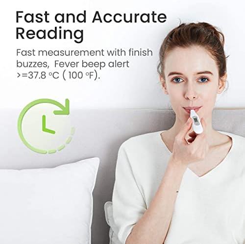 Femometer Oral Thermometers, Digital Thermometer Adults Kids Babies, Accurate Switchable Body Temperature Thermometer (Gray)