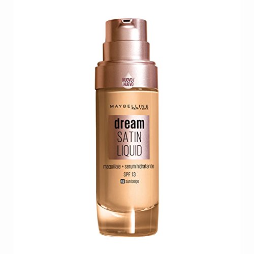 MAYBELLINE Dream Satin Liquid, Base de Maquillaje Líquida con Sérum Hidratante, Tono 048 Sun...