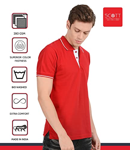 Image of Scott International Men's Regular Fit Half Sleeve Organic Cotton Polo T-Shirt