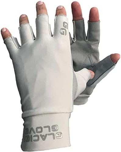 Glacier Glove Ascension Bay Fingerless Sun Gloves - Small - Light Gray