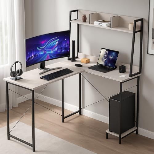 Image of Callas Computer Desk Home /Office Desk | Writing Study Desk | Laptop Table | Modern Simple Desk | Small Desks for Small Spaces | Sturdy Desk for Home (White, ST-23)