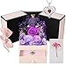 Rosa Eterna Regalo Donna, Rosa Stabilizzata con Collana e Orso di Muschio, Preservada Fiori Confezione Regalo per la Festa Della Mamma, Natale, Compleanno, San Valentino per Fidanzata,Moglie,Nonna immagine
