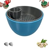 Zweikammer-Pistazien-Schüssel-Set mit Schalen-Aufbewahrungshalter, große Doppelschale, Snack-Servierschale mit Lebensmittelabfallfach für Pistazien, Erdnüsse, Früchte, Edamame, Popcorn, Süßigkeiten
