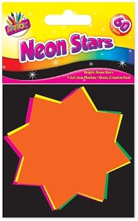 ARTBOX 7.5x7.5cm Fluorescent Stars (Pack of 60), Neon Colours, 6220