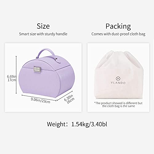 Vlando Princess Style Jewelry Box From Netherlands Design Team, Fabulous Girls Gift (Lavender) #TOP6