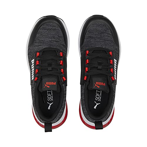 PUMA PUMA Low-Top Sneaker, Black White Red, 7 US Unisex Big Kid