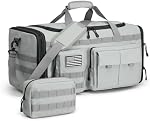 G4Free 3-in-1 Expandable 55L Duffle Bag for Travel Gym, Large Duffel Backpack for Men Women with Shoes Compartment, Grey | 45L to 55L, with Shoes Compartment & Wet Pocket, for Men Women
