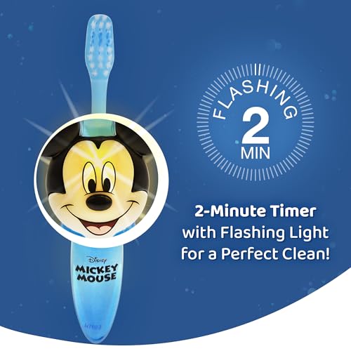 Disney Micky Maus blinkende Zahnbürste für Kinder mit 2-Minuten-Blinklicht, weichen, abgerundeten Borsten und komfortablem Griff, für Kinder ab 3 Jahren – Bild 6