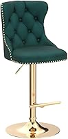 Vista 148 de Aoowow Juego de 2 taburetes de bar giratorios, taburetes de bar ajustables con respaldo de terciopelo copetudo, sillas de bar modernas tapizadas