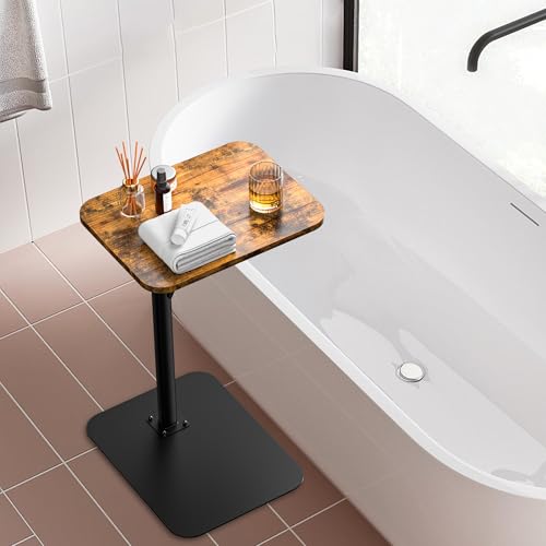 image for HzTinT Side Table Sofa Table Tray for Couch Heavy Metal Base Swivel/Ad