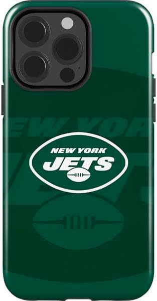 Skinit Impact Phone Case Compatible with iPhone 15 Pro - Officially Licensed NFL New York Jets Black & White Design