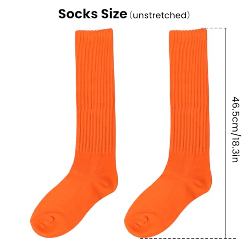 Heran 6 Pairs Slouch Socks for Woman, Colors Knee High Scrunch Socks for Women Girls Students, Mid-Calf Casual Stockings3