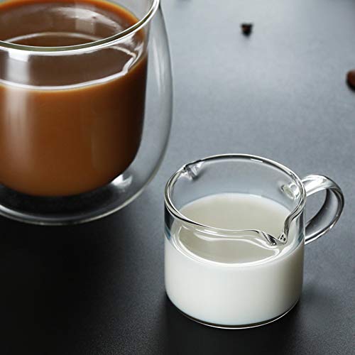 Yarlung 4 Pack Glass Measuring Cups With Double Spouts, Shot Glasses Triple Pitcher For Milk, Espresso, Coffee, Graduated 75Ml / 2.5 Oz #TOP4