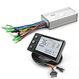 Controller: Compatible with 36V/48V lithium battery for electric bicycles, the voltage can be switched through the display, and some parameters can be customized, such as unit display (KM/MILE), PAS gear (3rd, 5th, 9th gear), backlight brightness adj...