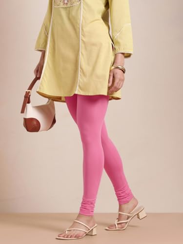 Image of TWIN BIRDS Tailored Cut and Classic Fit Super Stretchable Elastane Fabric Churidar Leggings for Women