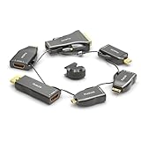 PureLink, HDMI-Adapter-Set, Adapter Ring, DisplayPort, mini DisplayPort, USB-C, mini HDMI, Micro HDMI und DVI auf HDMI, 4K Auflösung, Diebstahlsicherung, vergoldete Kontakte, schwarz