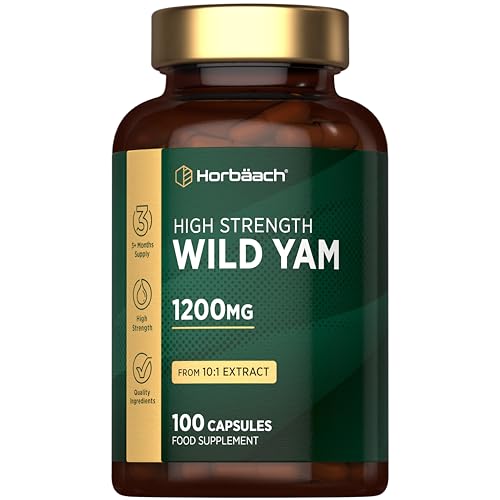 Wild Yam Capsules 1200mg | High Strength Wild Yam Root Extract | 100 Capsules (Over 3 Months Supply) | Supplement for Men & Women | by Horbaach