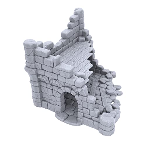 Ruined Town House by Makers Anvil - Compatible with Dungeons and Dragons (DND, D&D), 28mm Miniature Wargaming, Tabletop RPGs, Wargame Scenery