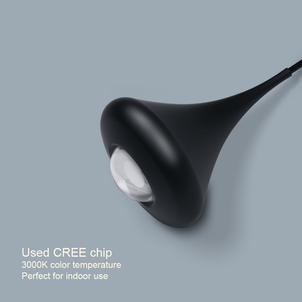 Black Pendant Light Kitchen Island, Modern Integrated LED Pendant Light Fixtures - Image 2