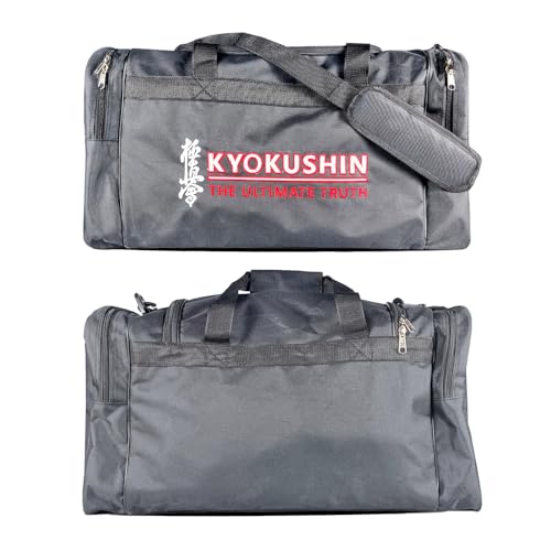 Gym Bag for Men and Women, Large Duffle Bag for Sports, Gym and Weekend Getaway, Waterproof Dufflebag with Shoe and Wet Clothes Compartments (Kyokushin)