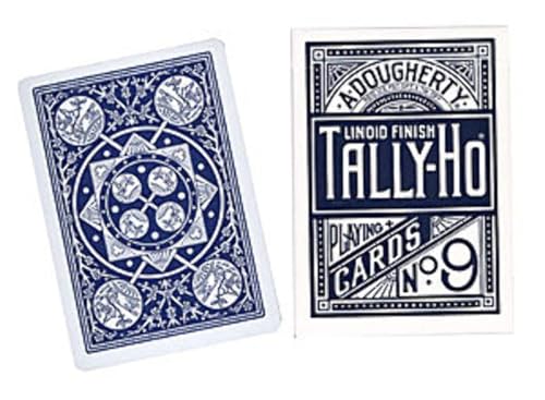 US Playing Card Co. Set di 54 schede Tally-Ho Fan (Blue Back)