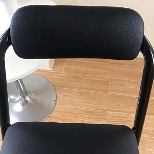 Tabouret pliant gain de place avec assise rembourrée blanche et dossier
