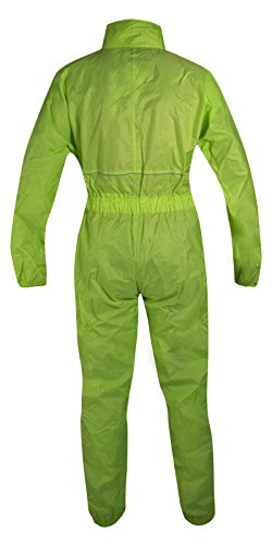 A-Pro Motorcycle Motorbike Waterproof Full Body One 1 pc Rain Over Suit Fluo L
