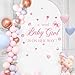 Sweet Baby Girl is on Her Way Baby Shower Party Sign Decals with Heart Pink Bow Theme Decorations