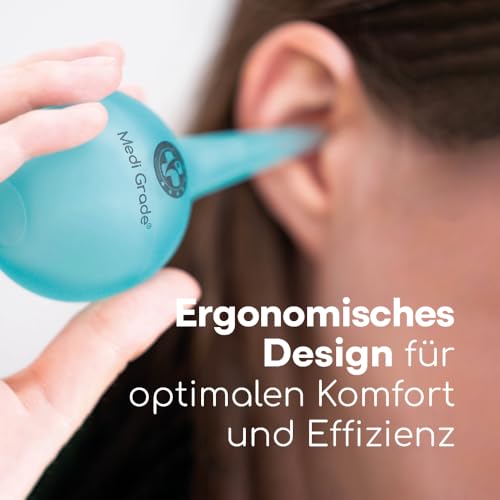 Medi Grade Ohrenreiniger 75 ml | Ohrenschmalz Entferner für Babys, Kinder und Erwachsene | Ohrendusche, Ohrreiniger und Ohr Sauger perfekt zum Ohren reinigen