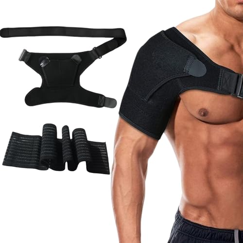 VYNZOR Hombrera Ajustable, Apoyo de Hombro de Neopreno Transpirable, Protección Hombro para Prevención y Recuperación de Lesiones Deportivas, Hombre/Mujer,Incluye 1 pulsera