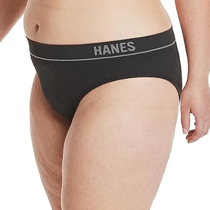 Hanes Women's Originals Seamless Stretch Rib Bikini Panties Pack, Assorted Colors, 6-Pack - Image 4