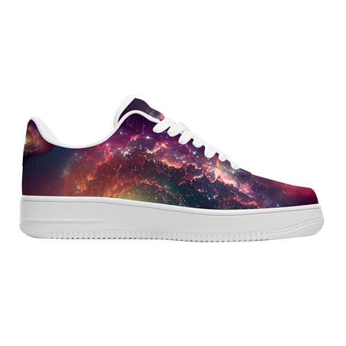 Personalized Custom Space Low-Top Sneakers, Cute Galaxy Print Popular Casual Everyday Walking Shoes Comfortable Fashion Sneakers Womens, Sneakers to Wear with Dresses3