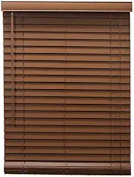 Persiana Horizontal Pvc 50mm Mogno Marrom 80 (L) X 160 (A) C/Bandô 0,80 x 1,60 Tipo Madeira - Luxo