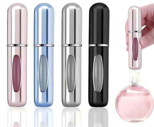 4 Pcs Perfume Travel Refillable 5ml Travel Perfume Bottle Refillable Atomizer Sprayer For Perfume Perfume Atomizer For Essentials For Men & Women Perfect For Pockets