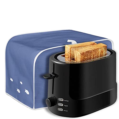 Image of Talayituse Cat Flower Print Toaster Cover 2 Slice Wide Slot, Lightweight Toaster Cover Dust Protection Washable Appliance Bag, Blue