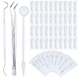 TrelaCo 50 Sets Disposable Dental Tools Picks for Teeth Cleaning Dentist Mirror Dental Explorer Plaque Remover...