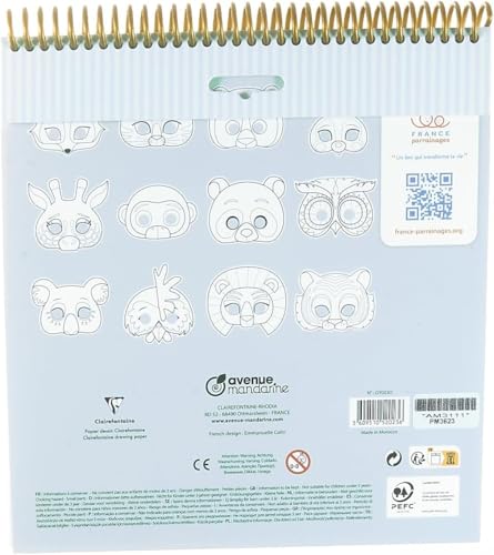 Avenue Mandarine GY138C, A Graffy pop mask Colouring book with 24 pre-cut masks, From age 5, FANTASTIC ANIMALS THEME - Image 2