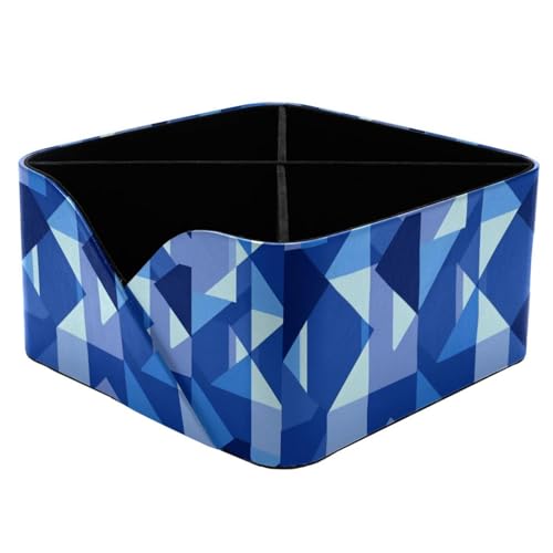 Boîte de rangement carré bleu géométrique durable et polyvalente pour organisation