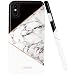 LUOLNH Compatible with iPhone Xs Max Case,Marble Design Slim Shockproof Flexible Soft Silicone Rubber TPU Bumper Cover Skin Case for iPhone Xs Max 6.5 inch(2018)-Geometric Black