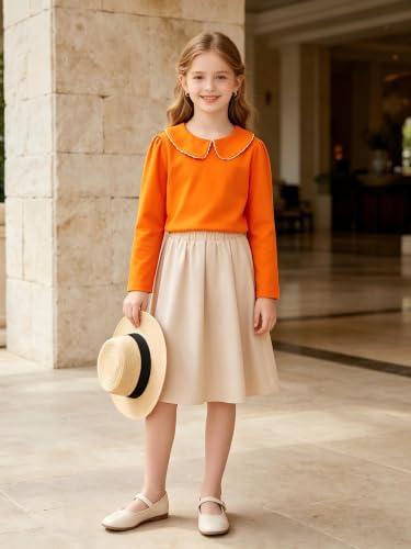 Image of LYSMuch Toddler Girl Long Sleeve Peter Pan Collar Top