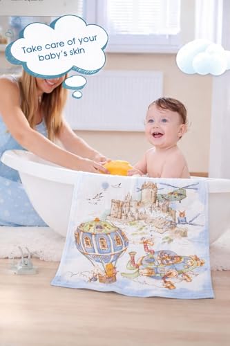 Image of Kassy Pop Printed 6 Layer Bamboo Muslin Blanket Cum Swaddling Towel for Baby | 70% Bamboo, 30% Cotton | AC Quilt, Multi-Purpose Blanket | 110cm x 110cm (Multicolor)