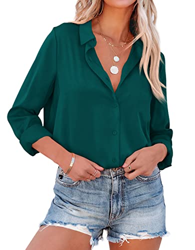 Chemise col relevé NONSAR blouse élégante à manches longues femme