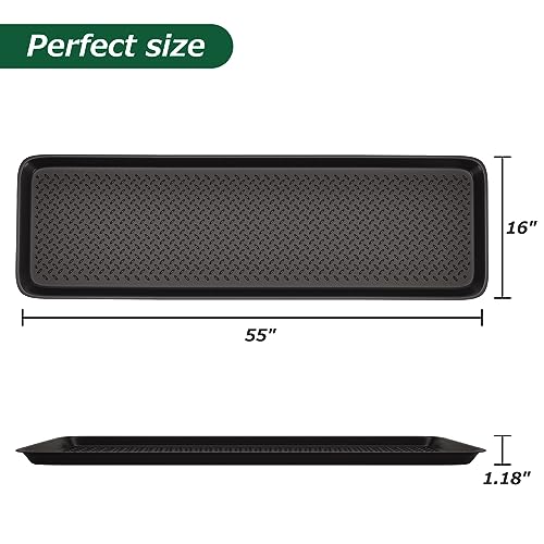 Matace 1 Pack Rubber Extra Large Shoe Tray for Entryway,Long Boot Tray,Slim Boot Mat for Indoor and Outdoor Use,16x55 in, Rectangular (Pack of 1)