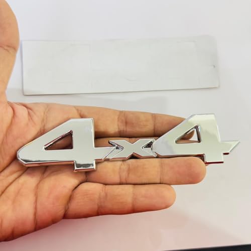 Image of Emblems for Car & Bike Metal Lo.go and Grill Me.tal Lo.go, Auto Accessories for Car Emblem 3D Badge Auto Racing Sport Sticker Grand Tourer Decal. (4x4 Chrome Metal Sticker)