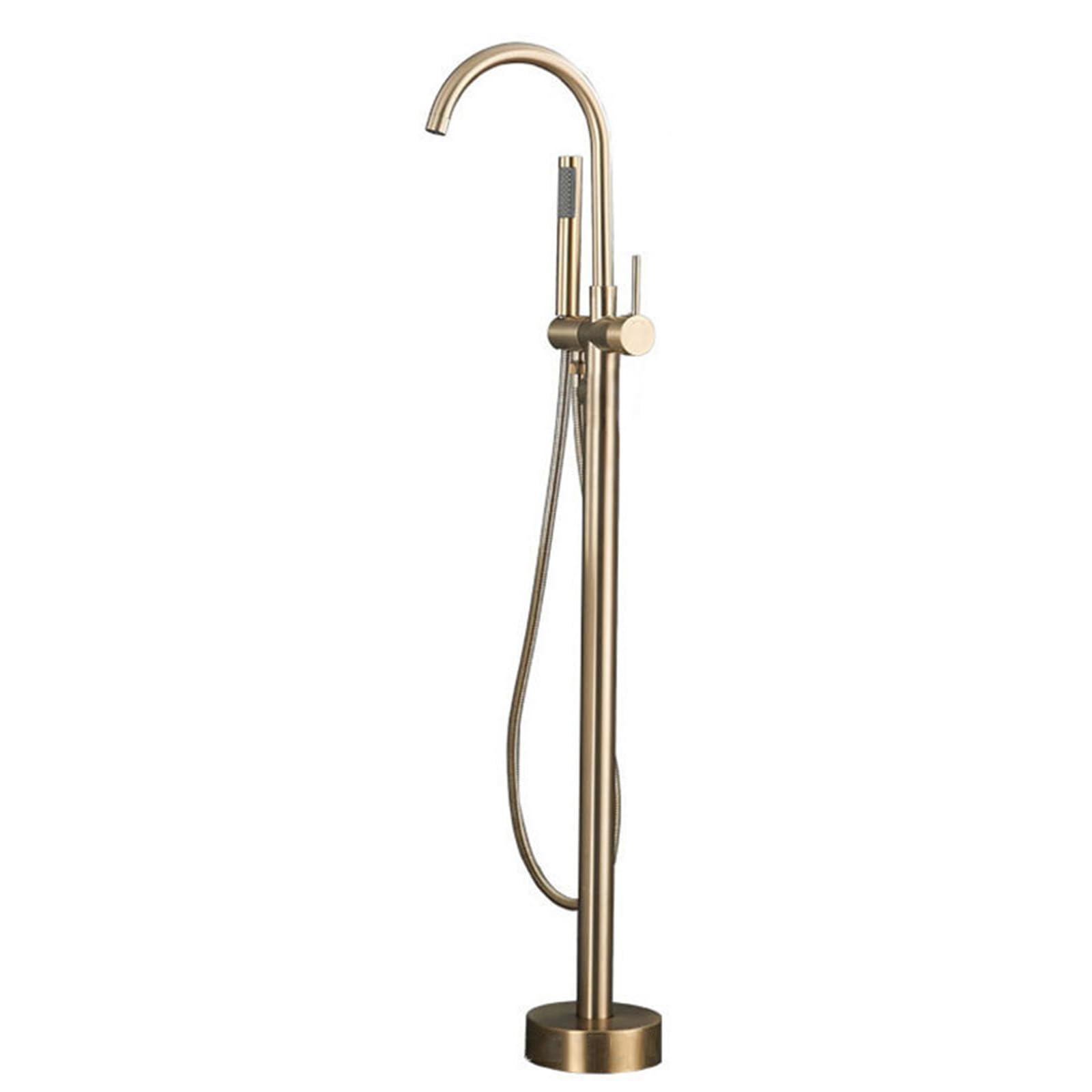 NZPOST standing Bath Shower Mixer Tap Gold 360 Degree Rotating Tap Bath Mixer Taps with Shower Set-B (Brus