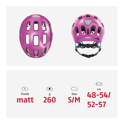 ABUS Da Ragazzi, Unisex, Fahrradhelm, Pink (Sparkling Pink), M (52-57 cm) – Ansicht 5