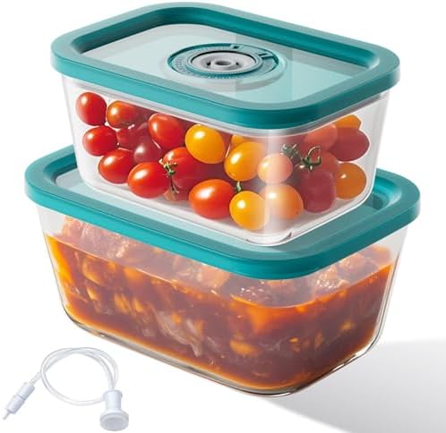 2-Pack Vacuum Food Containers -24oz & 39oz, Specifically designed...