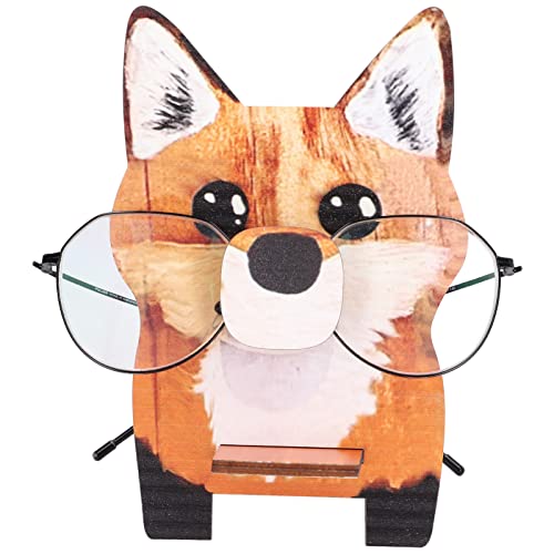 HERCHR Wooden Eyeglass Holder Stand,Animal Shaped Wood Glasses Holder,5.9 x 3.9 in Eyeglasses Stand Spectacle Holder Sunglasses Display Rack Eyeglass Holder Stand for Nightstand