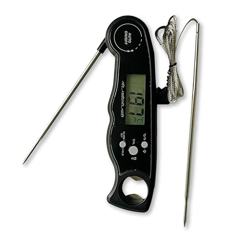 Digital Meat Thermometer with Dual Probe – Instant Read BBQ Thermometer for Grill, Smoker & Oven | High-Accuracy Temperature Reading with Foldable Probe & Backlit Display for Perfect Steak & Turkey