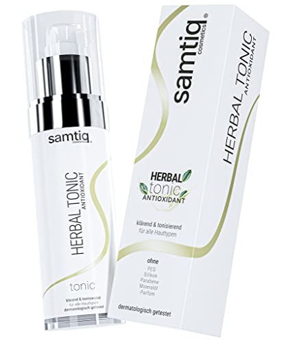 samtiq.® Gesichtswasser Herbal Tonic - Gegen Unreine Haut und Anti Pickel, 120ml, Face Cleanser/Face Toner mit Grüntee Extrakt, Antioxidant, Beruhigendes Reinigungswasser Gesicht